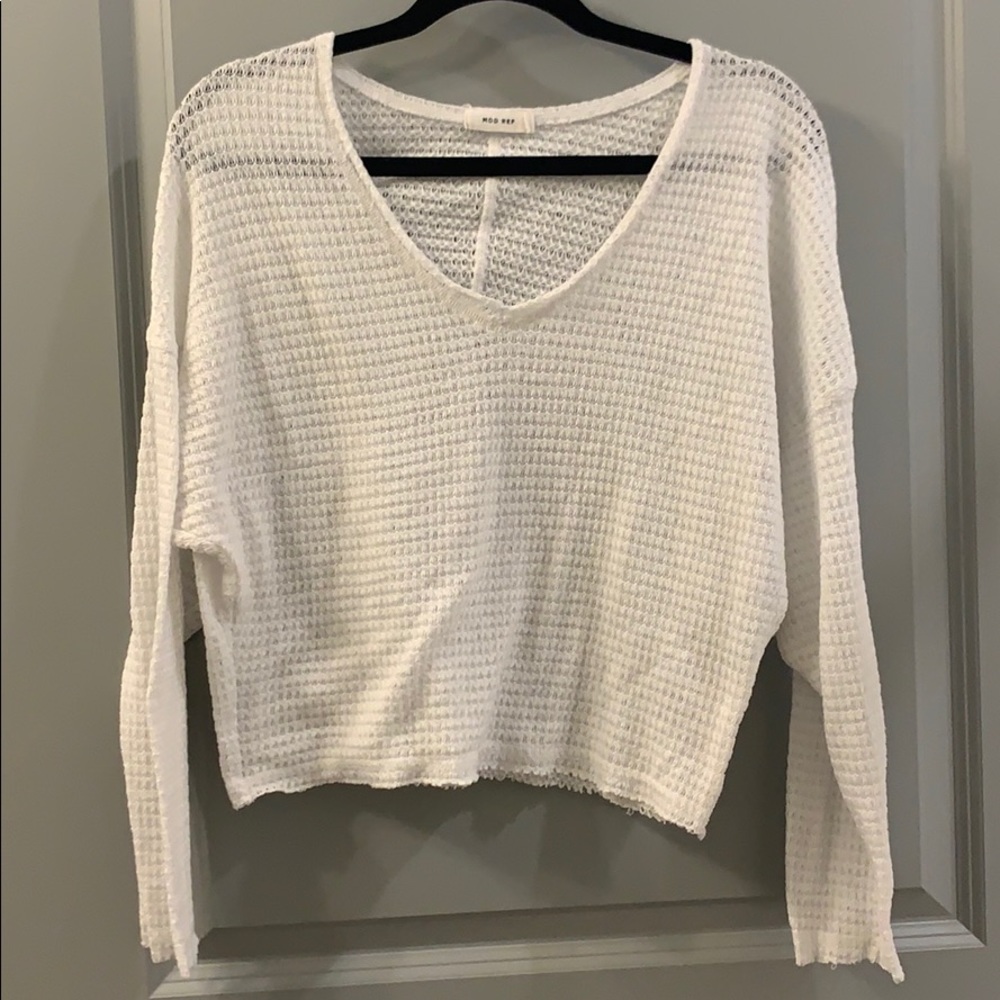 White crop sweater
